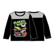 プラレール 切り替え長袖Tシャツ ブラック 130 [子供服]