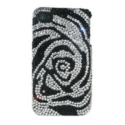 LUX-CRSL-BWFLW-IP4S [Black and White Flower, Crystal Case for iPhone4/4S]