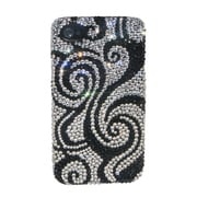 LUX-CRSL-BWSWRL-IP4S [Black and White Swirl, Crystal Case for iPhone4/4S]