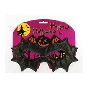 ハロウィン グリッターソフト バットマスクブラック・オレンジバット