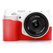 一眼レフカメラ用ケース リストストラップ付き レッド SONY NEX-F3用カメラケースビビッド