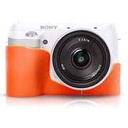 一眼レフカメラ用ケース リストストラップ付き オレンジ SONY NEX-F3用カメラケースビビッド