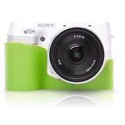 一眼レフカメラ用ケース リストストラップ付き グリーン SONY NEX-F3用カメラケースビビッド