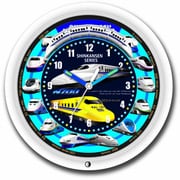 ホワイト 掛け時計 新幹線クロック