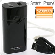 モバイル端末用 5200mAh充電器 ブラック PES-5200