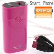 モバイル端末用 5200mAh充電器 ピンク PES-5200