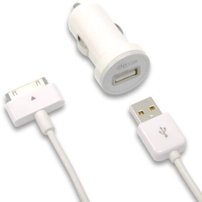 Micro Car charger 2.1A 30pin charge&sync cable DCA294-W