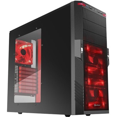 ATXミドルタワーケース レッド SHA-T9W-R