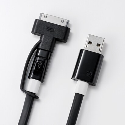 Super Tangle-free フラットデザインケーブル with LEDライト(Dock コネクタ ＆ Micro USB) 1.5m DCA-HIA1L150
