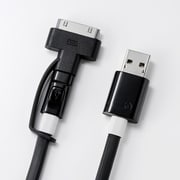 Super Tangle-free フラットデザインケーブル with LEDライト(Dock コネクタ & Micro USB) 1.5m DCA-HIA1L150