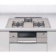 ビルトインコンロ スタイリッシュ HR プレミアムシリーズ ガラス天板 天板幅75cm プラチナシルバー/グレーゴトク 都市ガス HR-BP3CR-G7SS