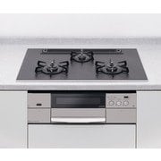 ビルトインコンロ スタイリッシュ HR ラックリーナ天板 天板幅75cm プラチナブラック 都市ガス HR-BP3CR-A7BS