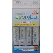ECORUBA 充電器セット 単3・単4形電池兼用 単3形ニッケル水素電池4本付 最大4本まで充電可能 BT-JUTK1/G34