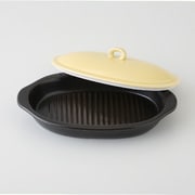 KN104-01 レンジで焼けるくん　楕円 淡黄 KN104-01