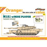 1/35 CH9141 現用アメリカ陸軍 主力戦車 M1A1 エイブラムス・マインプラウ w/第1歩兵師団 ビッグ・レッド・ワン フィギュア [1/35スケールプラモデル]