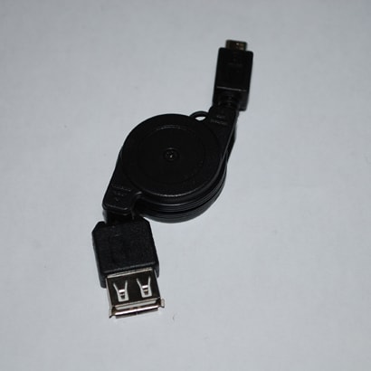USB巻取りケーブル Type-A to Micro B 0.5m ブラック USBMCA01