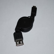 USB巻取りケーブル Type-A to Micro B 0.5m ブラック USBMCA01