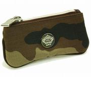 キーケース＆コインケース CAMO×MARRONE カモフラージュ柄×ダークブラウンレザー PORTALE