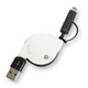 TRAVEL BIZ Micro USB＆mini USB急速充電＆データ転送巻き取り式USBケーブル for スマートフォン バニラホワイト DCA-RA10WH