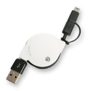 TRAVEL BIZ Micro USB&mini USB急速充電&データ転送巻き取り式USBケーブル for スマートフォン バニラホワイト DCA-RA10WH