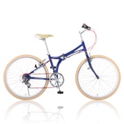 折りたたみ自転車 26型 外装7段変速 ブルー Ford XF-267
