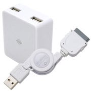 THE FLIPPER 巻き取り式USB A オス <-> Dockオス 急速充電対応充電器セット 白 UFS-ADK-W3-WH