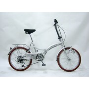 フォールディングバイク シルバー/ブラウン ノーパンクタイヤ装備 FDL-NPC206C