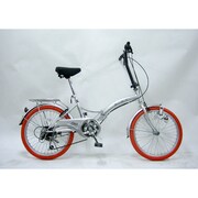フォールディングバイク シルバー/キャロット ノーパンクタイヤ装備 FDL-NPC206C