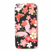 友禅ジャケット iPhone5 桜と蝶BK