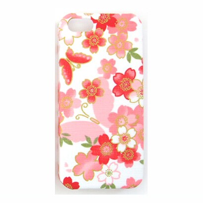 友禅ジャケット iPhone5 桜と蝶W