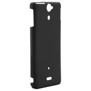 BSMPSO01EHRBK [Xperia AX SO-01E専用 ラバーハードケース 液晶保護フィルム付 ブラック]