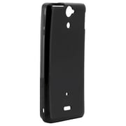 BSMPSO01ETKBK [Xperia AX SO-01E専用 ソフトケース 液晶保護フィルム付 不透明ブラック]