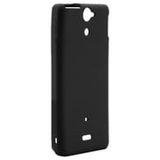 BSMPSO01ETMBK [Xperia AX SO-01E専用 マットソフトケース 液晶保護フィルム付 不透明マットブラック]