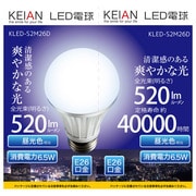 LED電球 E26口金 昼光色 520lm KLED-S2M26D
