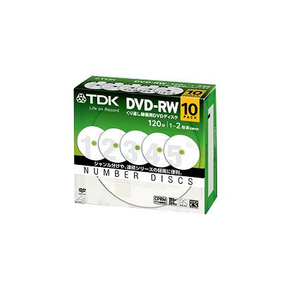 録画用DVD-RW 120分 1-2倍速 CPRM対応 10枚 DRW120DNA10A