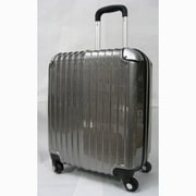スーツケース ハード/ファスナー 51cm 40L PC-001 ヘアラインシルバー