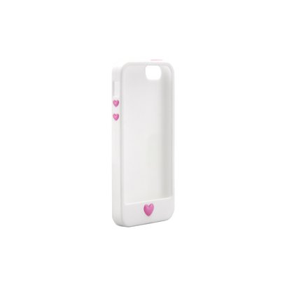 BSIP12PCSJWH [iPhone 5専用 女性向けシリコンケース 液晶保護フィルム付 ホワイト]