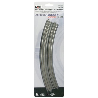 Nゲージ 20-188 複線スラブ軌道 アプローチ線路R414/381mm右・左 (各1本入り)
