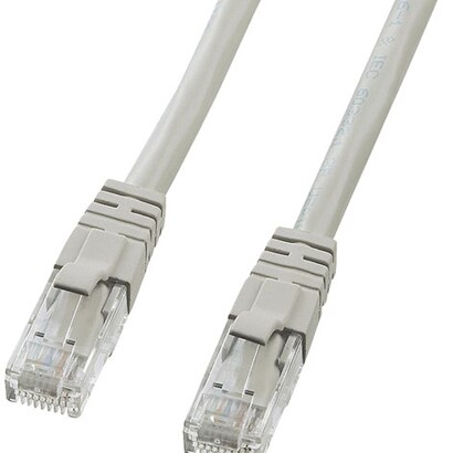 LANケーブル 10m CAT6 ライトグレー 爪折れ防止 PoE対応 単線 UTP クロス結線 RJ45 RoHS対応 KB-T6L-10CK