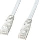 LANケーブル 1m CAT6 フラットタイプ ケーブル厚1.5mm ホワイト 爪折れ防止 より線 UTP ストレート結線 RJ45 LA-FL6-01W