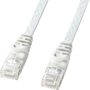 LANケーブル 1m CAT6 フラットタイプ ケーブル厚1.5mm ホワイト 爪折れ防止 より線 UTP ストレート結線 RJ45 LA-FL6-01W