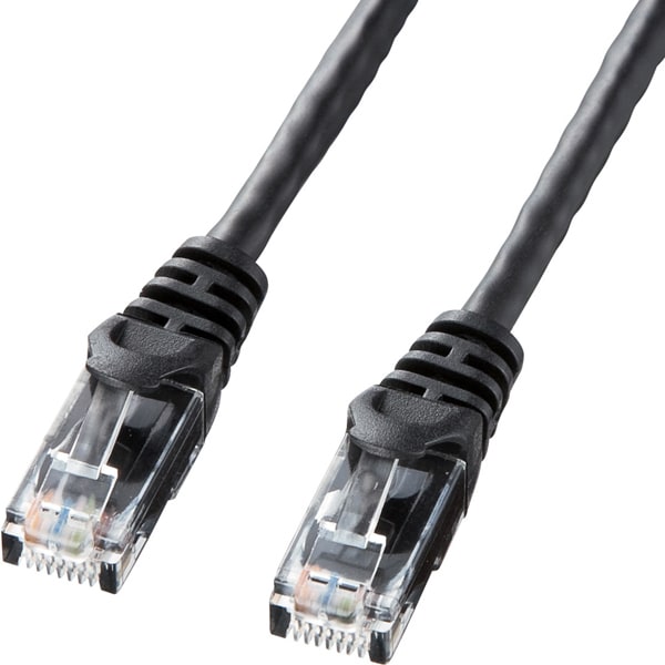 LANケーブル 1m CAT6 ブラック 爪折れ防止 PoE対応 より線 UTP ストレート結線 RJ45 LA-Y6-01BK