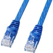 LANケーブル 2m CAT6 フラットタイプ ケーブル厚1.5mm ブルー 爪折れ防止 より線 UTP ストレート結線 RJ45 LA-FL6-02BL