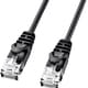 LANケーブル 2m CAT6 極細 ケーブル径3.8mm ブラック 爪折れ防止 より線 UTP ストレート結線 RJ45 LA-SL6-02BK
