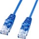 LANケーブル 3m CAT6 極細 ケーブル径3.8mm ブルー 爪折れ防止 より線 UTP ストレート結線 RJ45 LA-SL6-03BL
