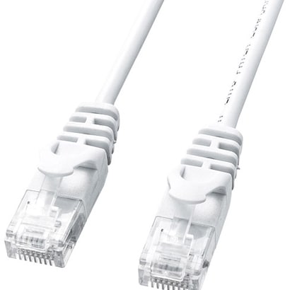 LANケーブル 3m CAT6 極細 ケーブル径3.8mm ホワイト 爪折れ防止 より線 UTP ストレート結線 RJ45 LA-SL6-03W
