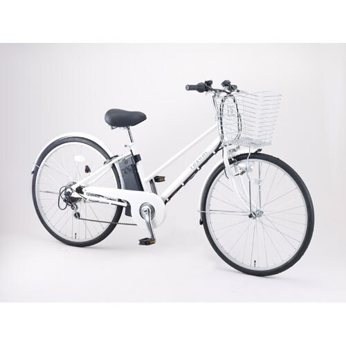 電動アシスト自転車 タスカルシティ 26型 外装6段変速 ホワイト TASKAL-C26WH