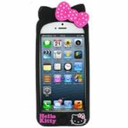 iPhone5シリコンケース [ダイカットキティBK]