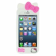 iPhone5シリコンケース [ダイカットキティWH]