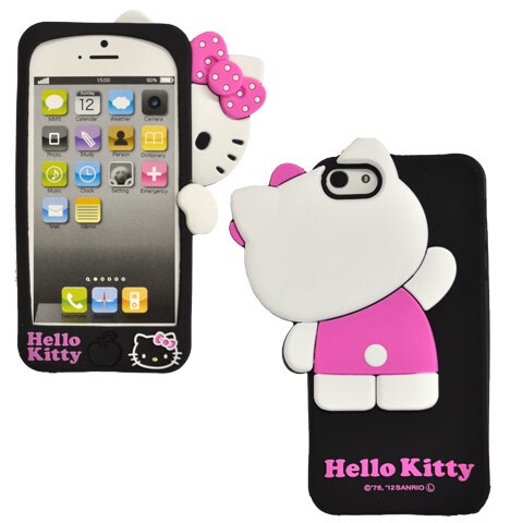 iPhone5シリコンケース [かくれんぼキティBK]